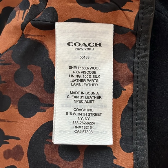 COACH convertible wool/viscose trench. NWOT - Picture 6 of 6